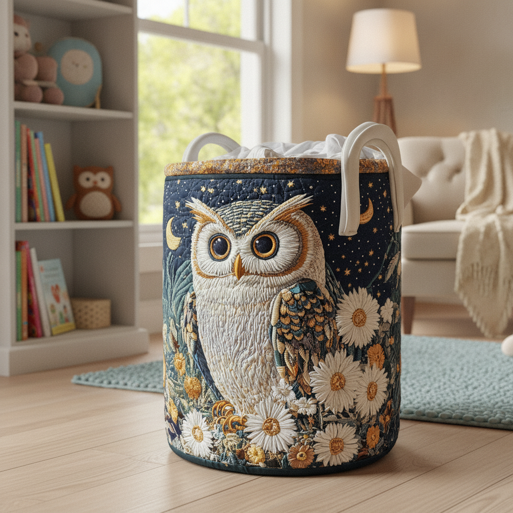 フクロウのナイトランドリーバスケット