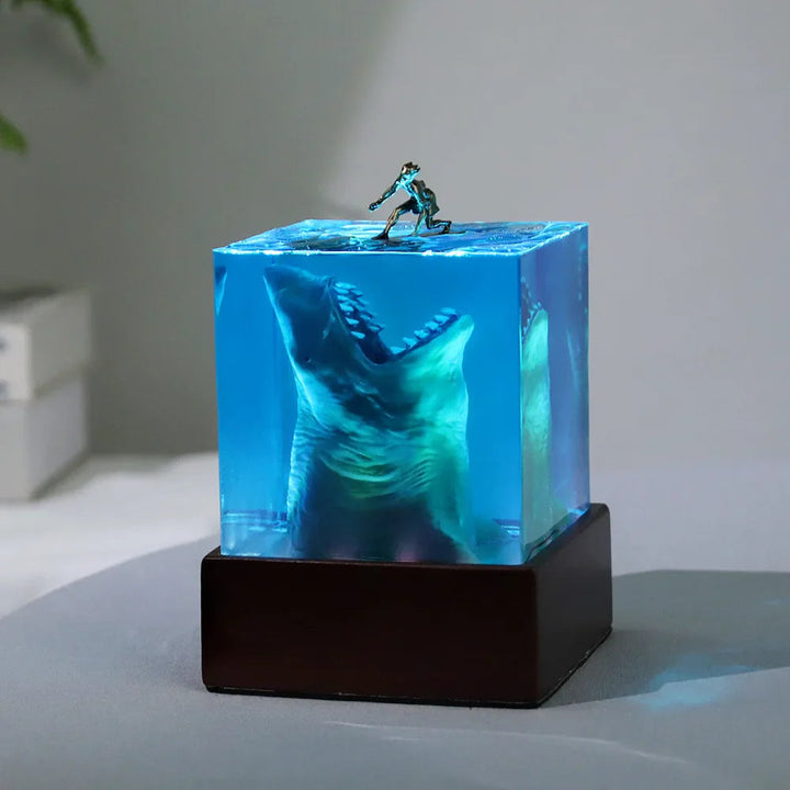 ホホジロザメ レジンライトキューブ｜5cm・8cm