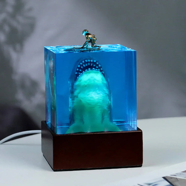 ホホジロザメ レジンライトキューブ｜5cm・8cm