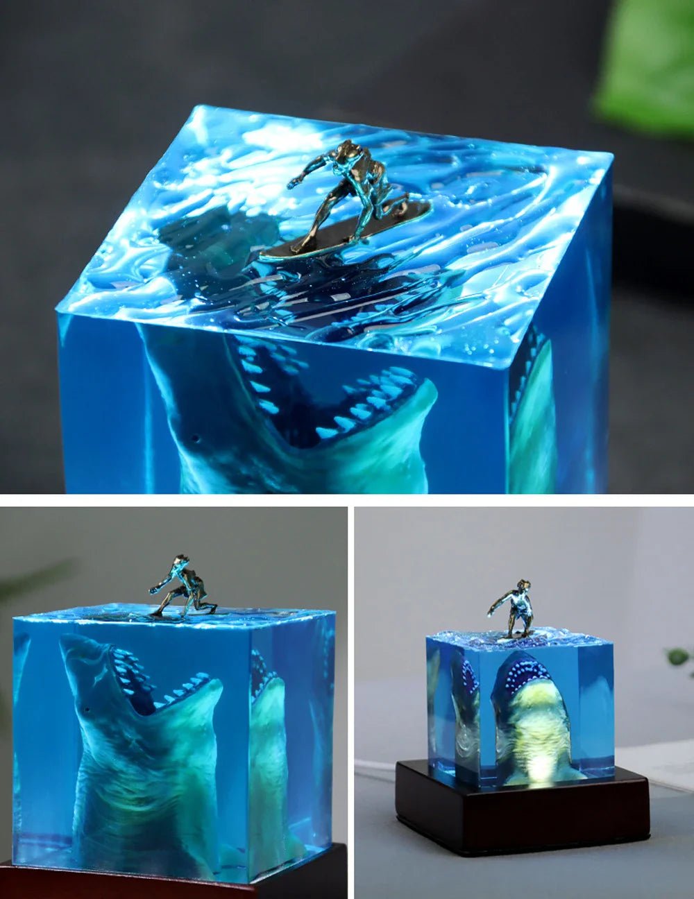 ホホジロザメ レジンライトキューブ｜5cm・8cm