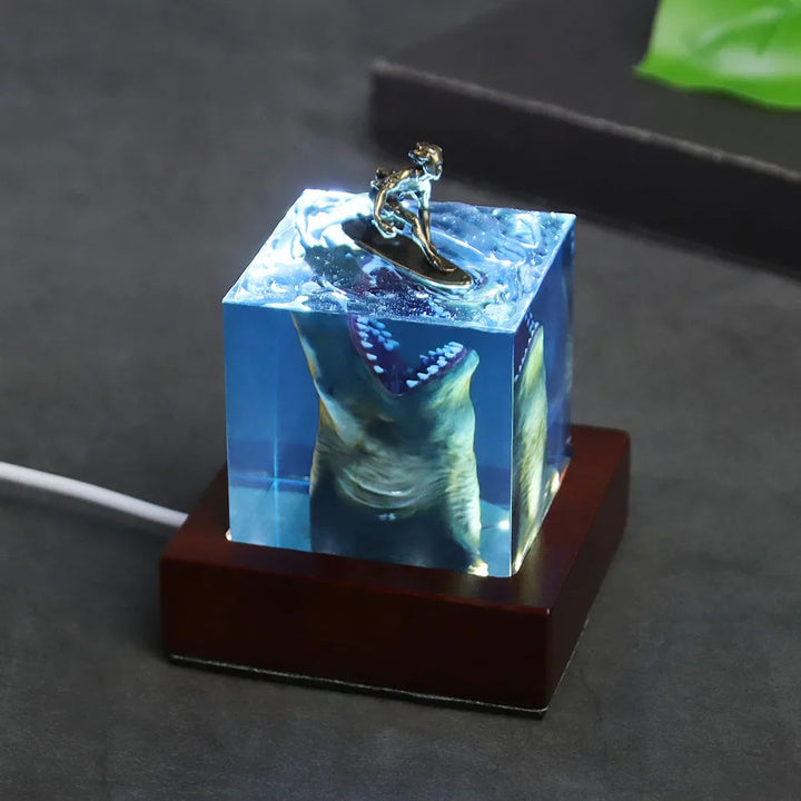 ホホジロザメ レジンライトキューブ｜5cm・8cm