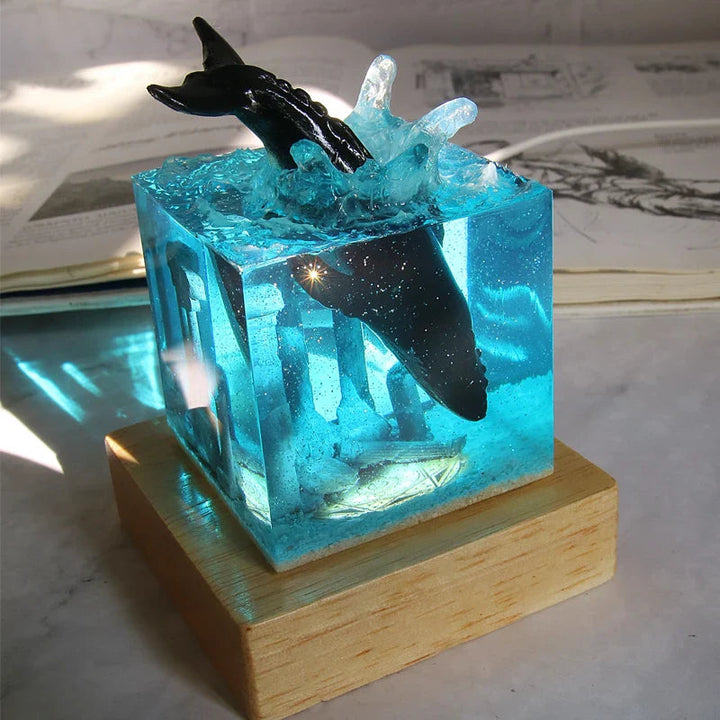 珊瑚と熱帯魚 レジンライトキューブ