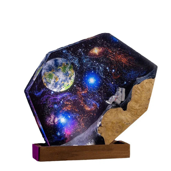 月を望む宇宙 レジンテーブルランプ