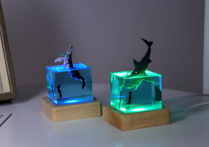 海の生きもの レジンキューブランプ
