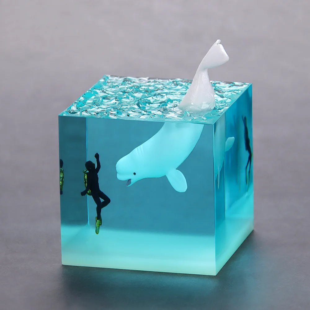 海の生きもの レジンキューブランプ