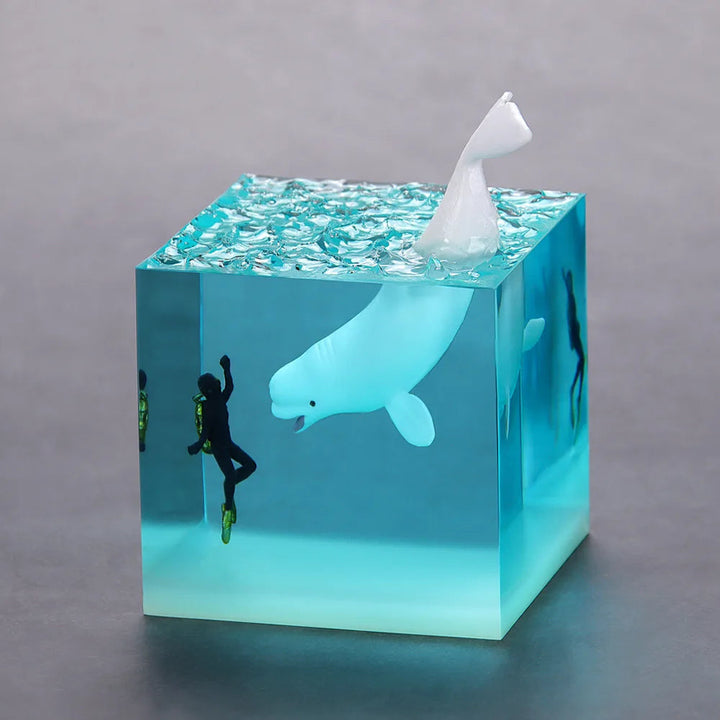 海の生きもの レジンキューブランプ