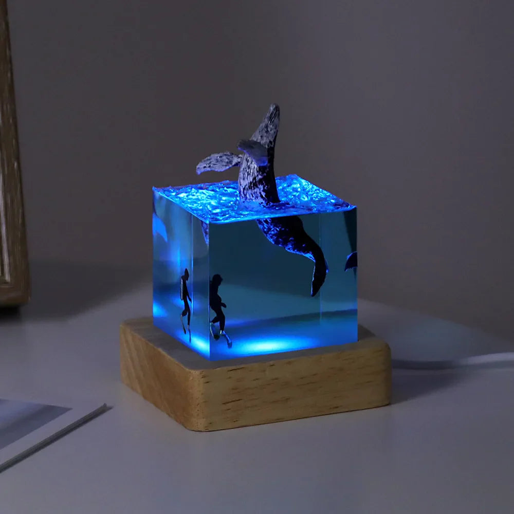 海の生きもの レジンキューブランプ