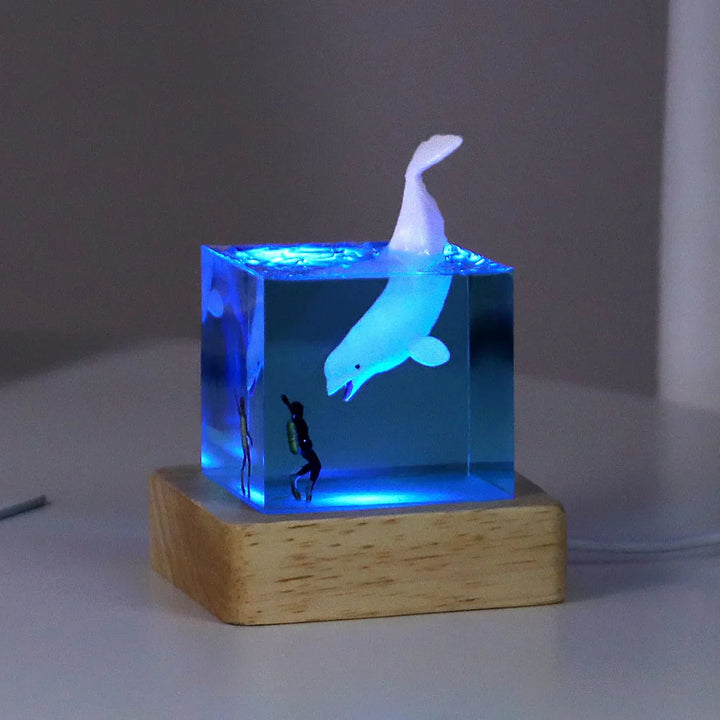 海の生きもの レジンキューブランプ