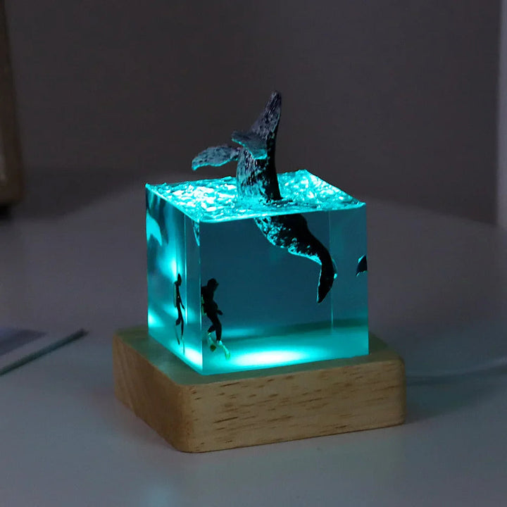 海の生きもの レジンキューブランプ