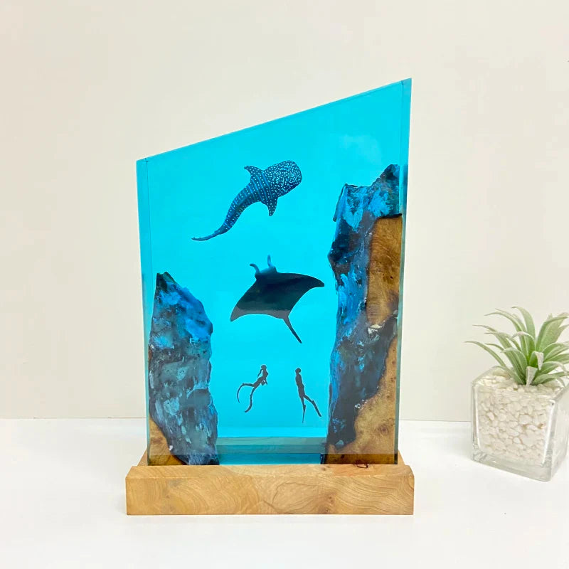 海の生きもの 角型レジンテーブルライト