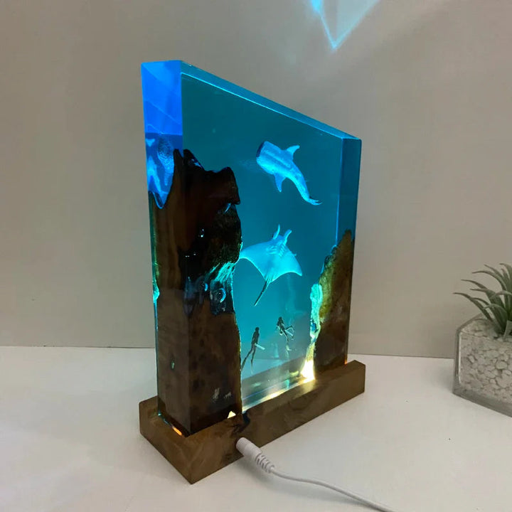 海の生きもの 角型レジンテーブルライト
