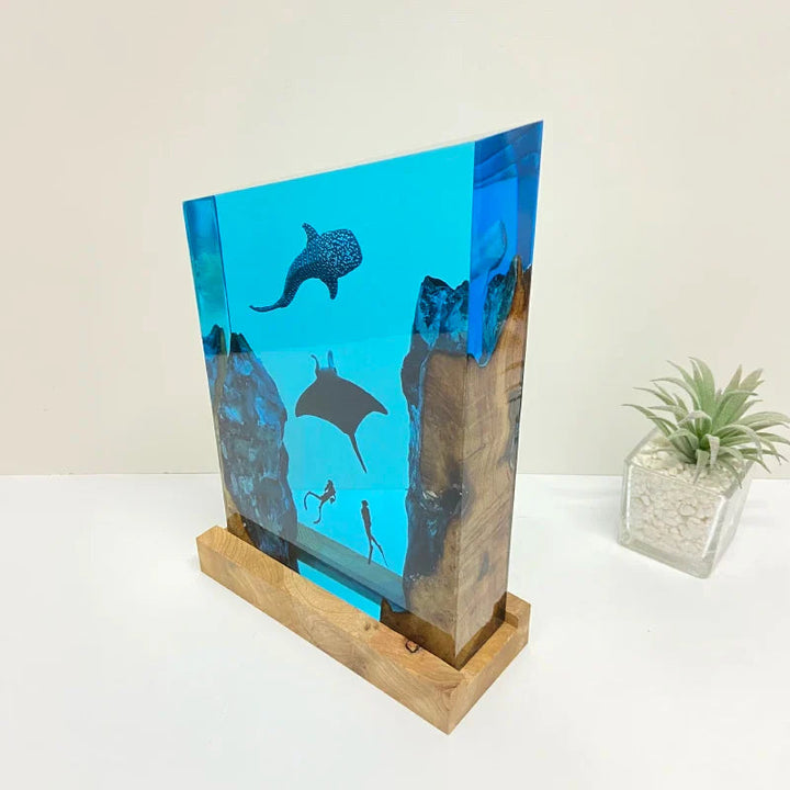海の生きもの 角型レジンテーブルライト