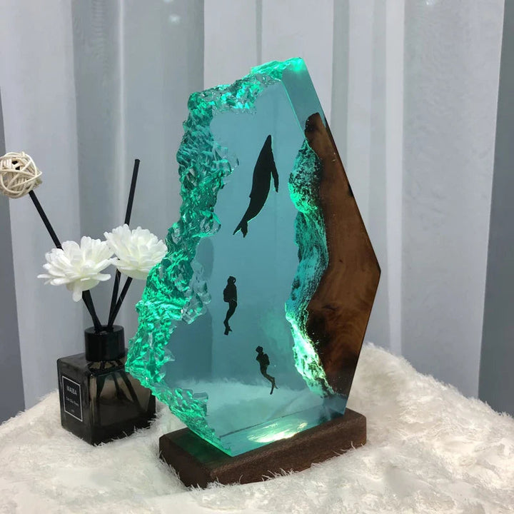 浮上する レジンテーブルランプ