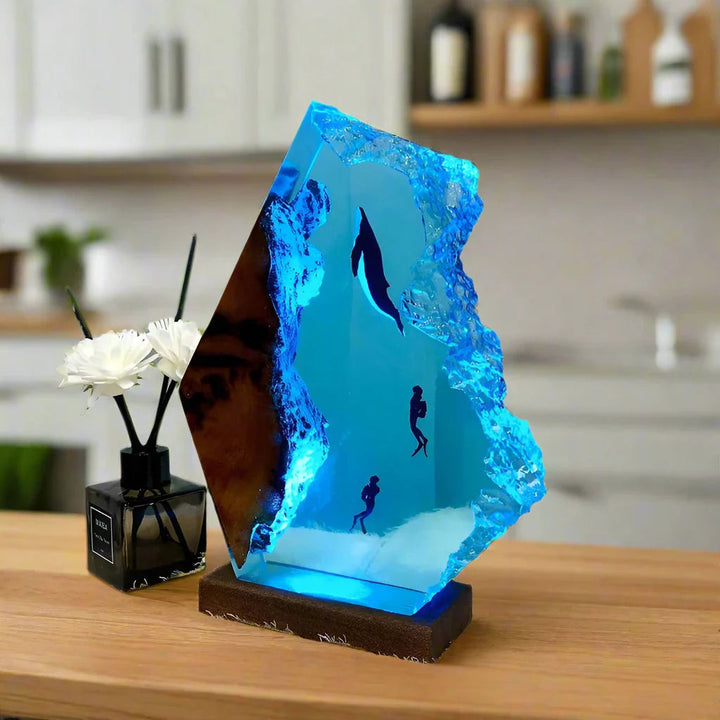 浮上する レジンテーブルランプ