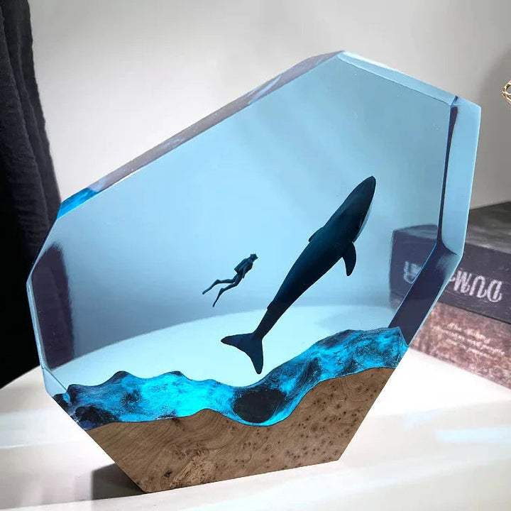 クジラと泳ぐ レジンテーブルランプ